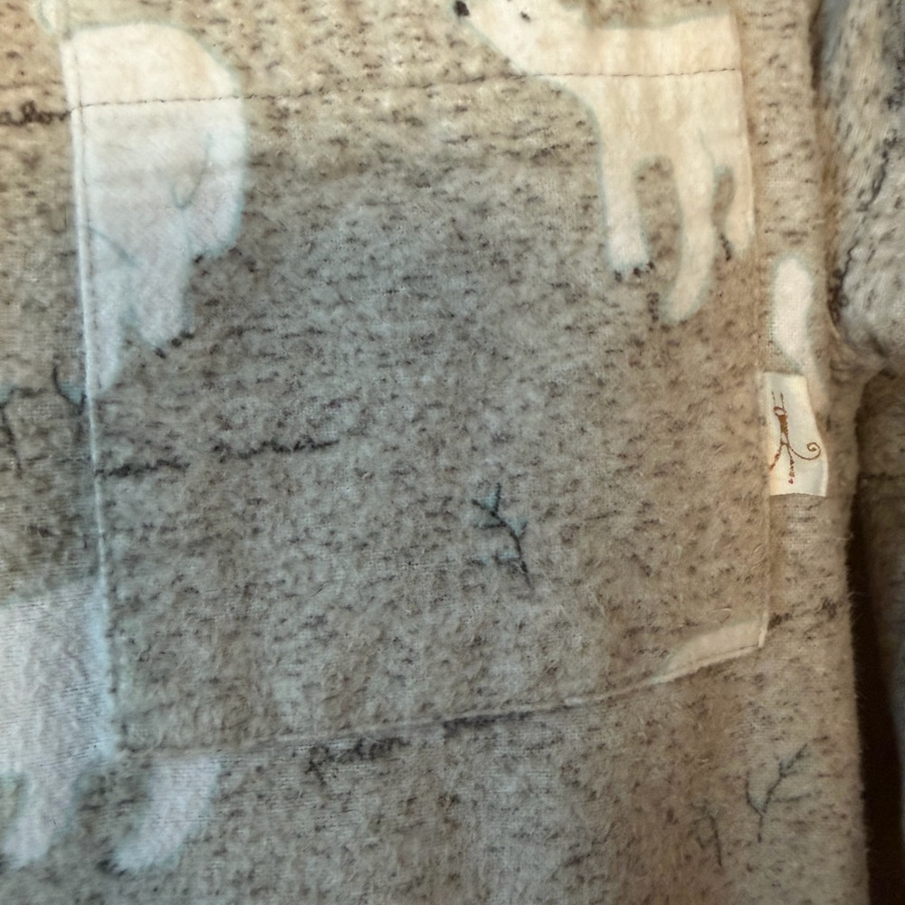 Munki Munki Polar Bear Flannel Pajama Set | Cozy Button-Down Top & Pants size S - Picture 5 of 10